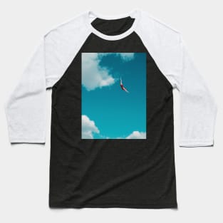 Sky Diver: Woman in Red Bathing Suit Dives Gracefully Through the Clouds Baseball T-Shirt